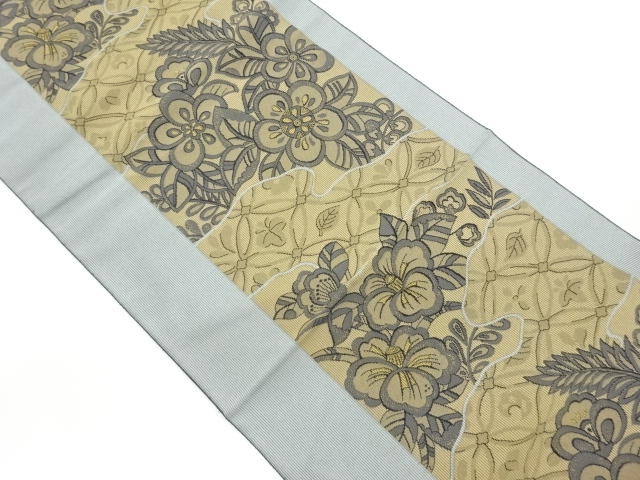 JAPANESE NAGOYA OBI / PLANT DYES / WOVEN FLORAL PLANTS